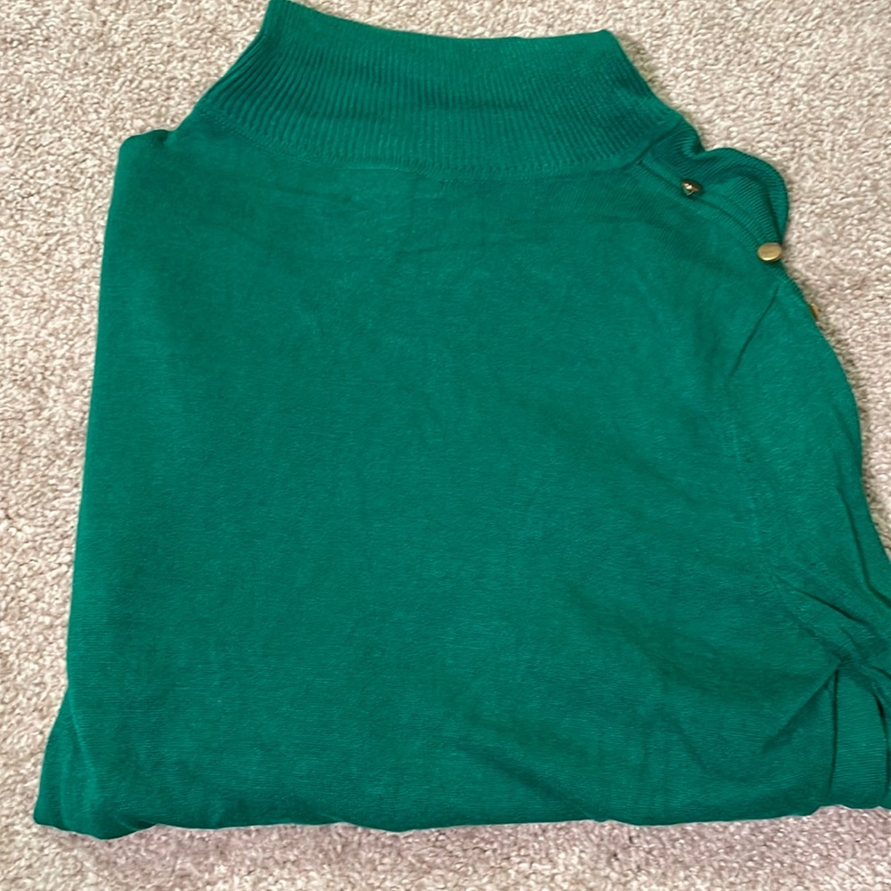 Lauren Michelle Sweater with Gold Buttons and Fitted Waist